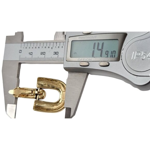 Trifari Gold Tone Red Enamel Door Knocker Hinged Clip On Earrings, Signed - Picture 6 of 7